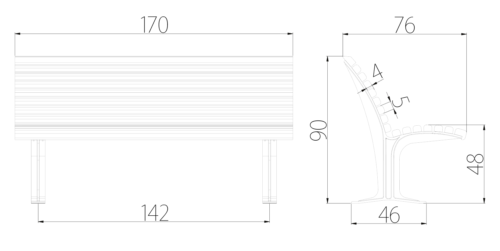 SEDORA Panchina con schienale dal design classico ed elegante (PKDA035 Series)