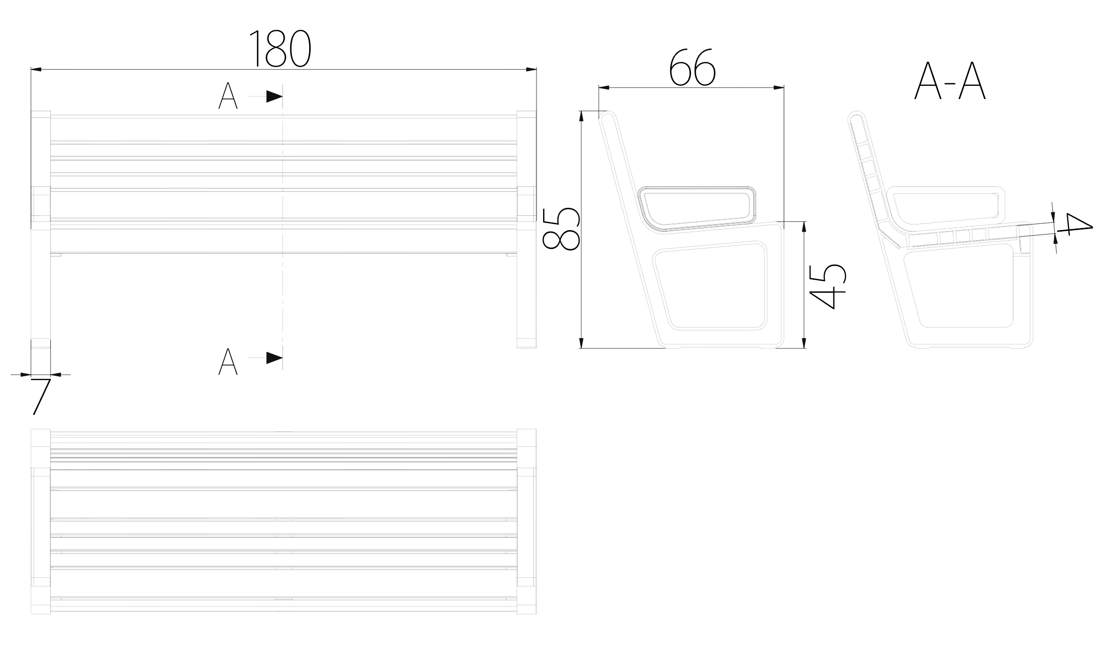 SEDORA Panchina e seduta con schienale dal design contemporaneo (PKDA039-1 / PSDA039)