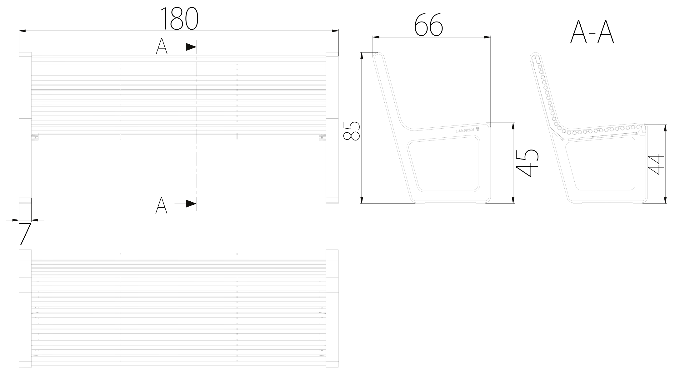 SEDORA Panchina con schienale dal design contemporaneo (PKDA040 Series)