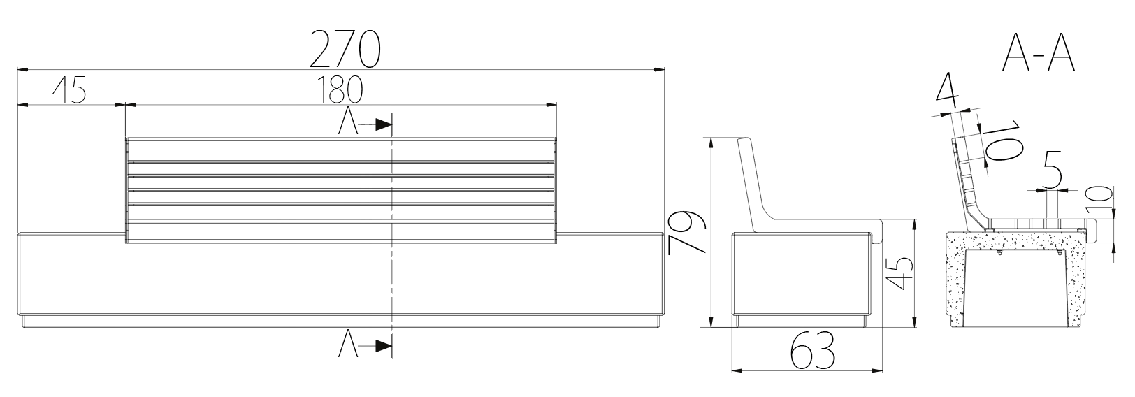 SEDORA Panchina con schienale dal design materico e innovativo (PKDB050-1)