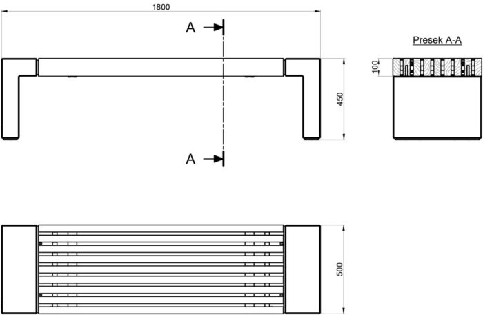 SEDORA Panchina dal design materico ed essenziale (PKDB057)