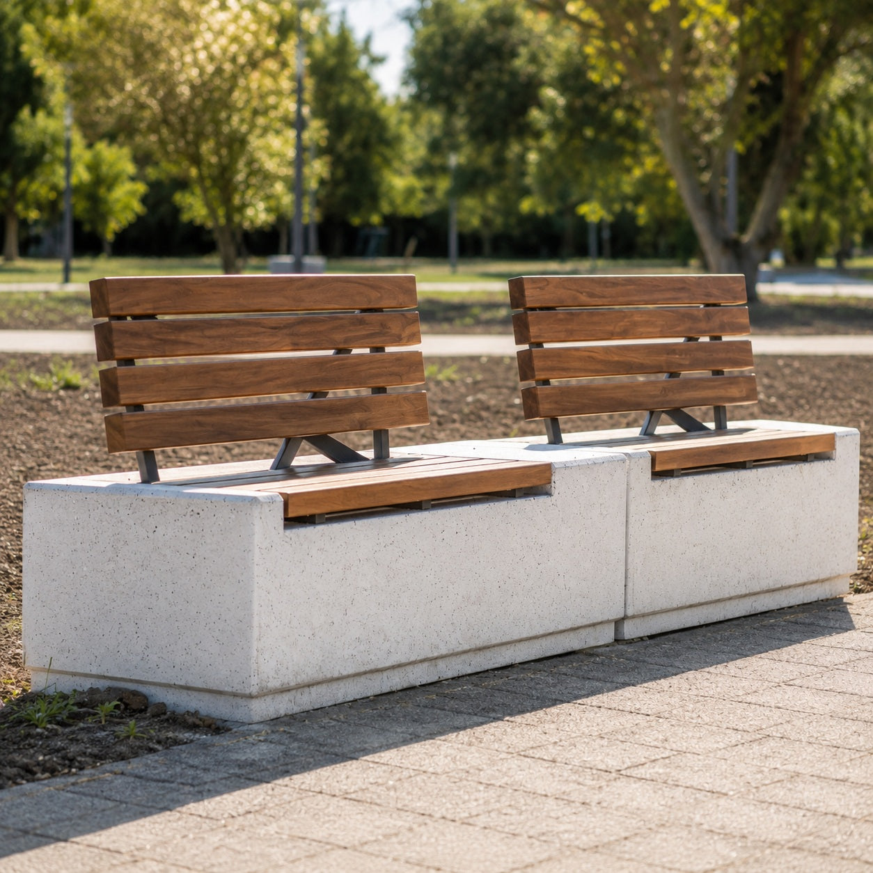 SEDORA Panchina con schienale dal design materico e contemporaneo (PKDB001-1)