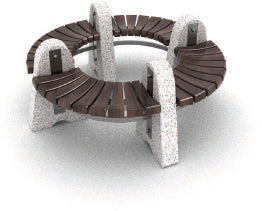 SEDORA Panchina circolare con apertura centrale dal design scultoreo (PKDB024)