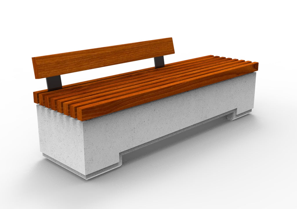 SEDORA Panchina con schienale dal design essenziale e materico (PKDB029-1)