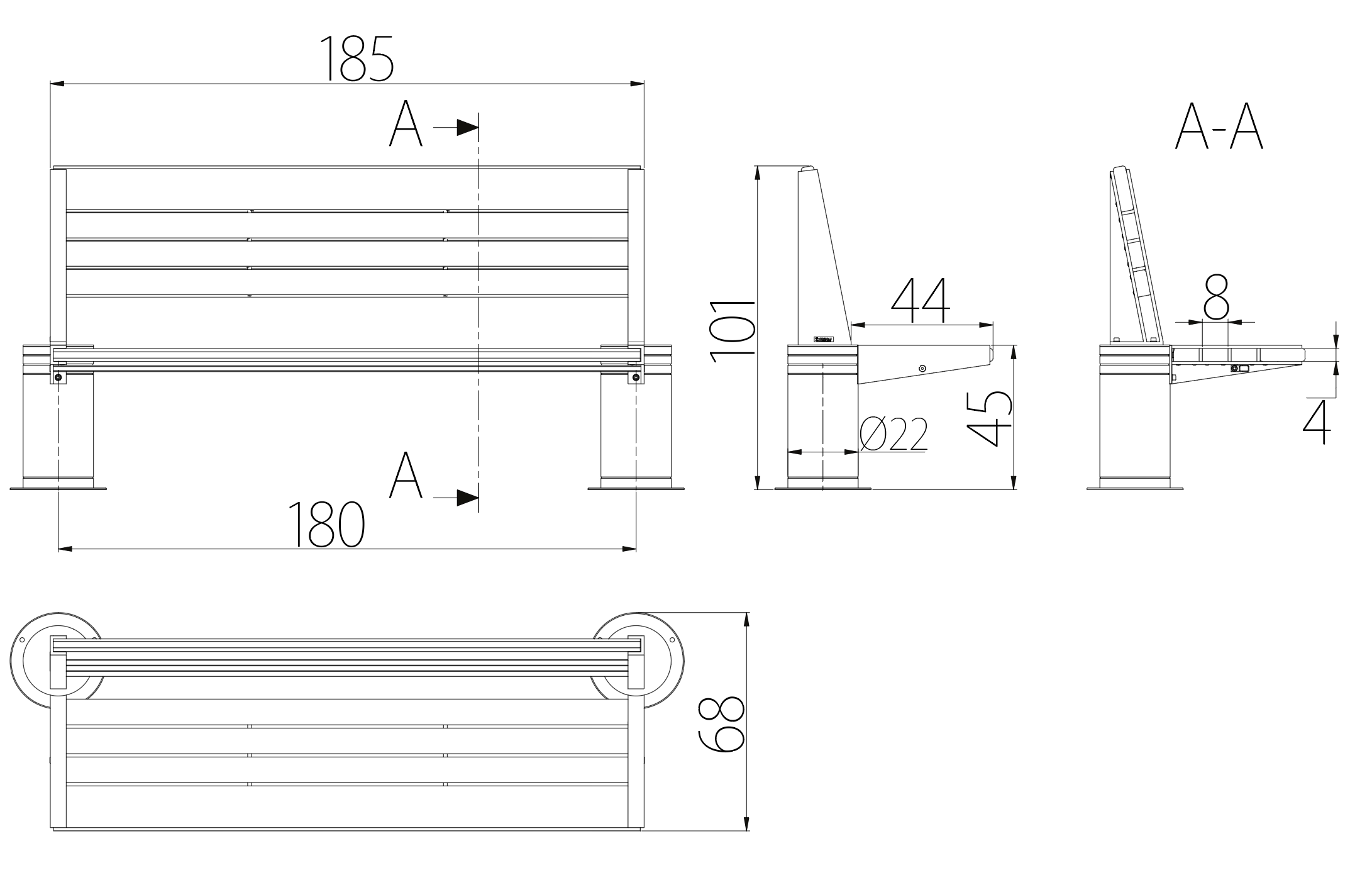 SEDORA Panchina con schienale dal design classico e raffinato (PKDS008)