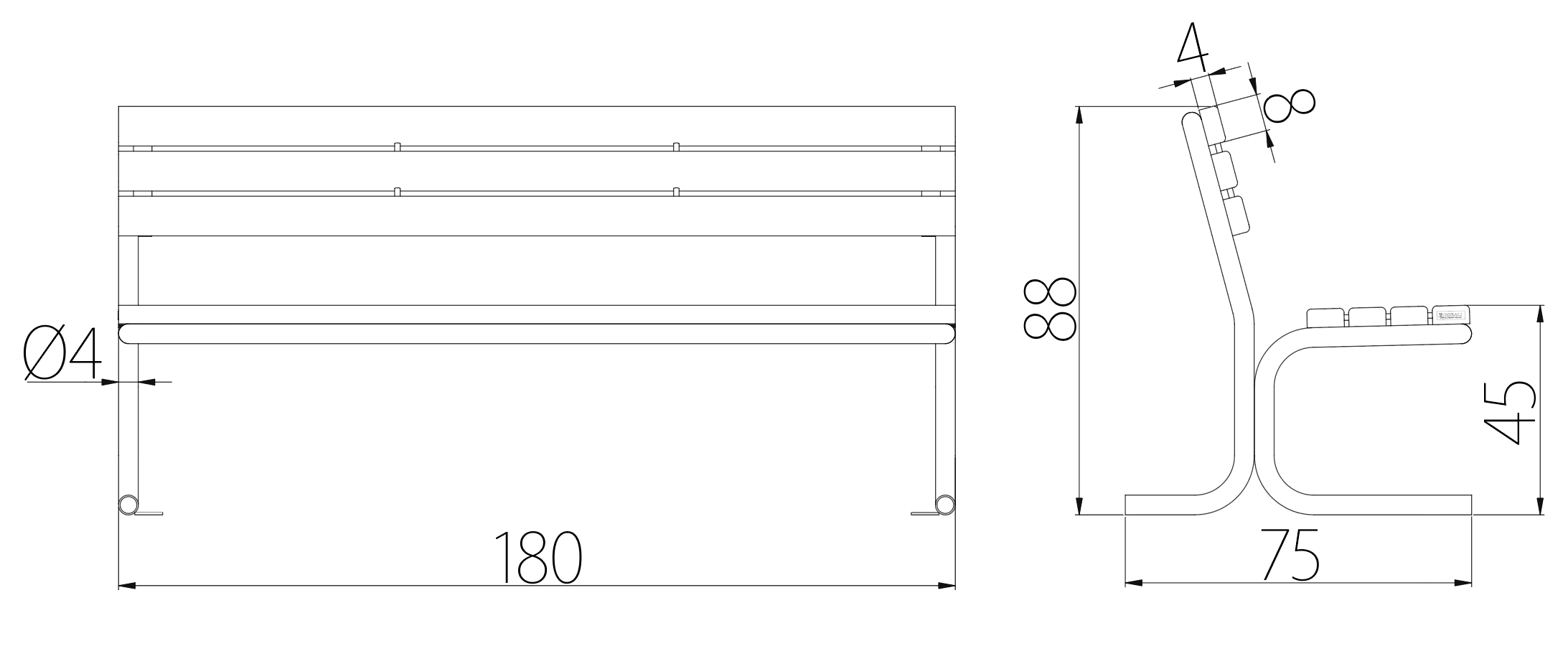 SEDORA Panchina con schienale dal design classico e senza tempo (PKDS101 Series)