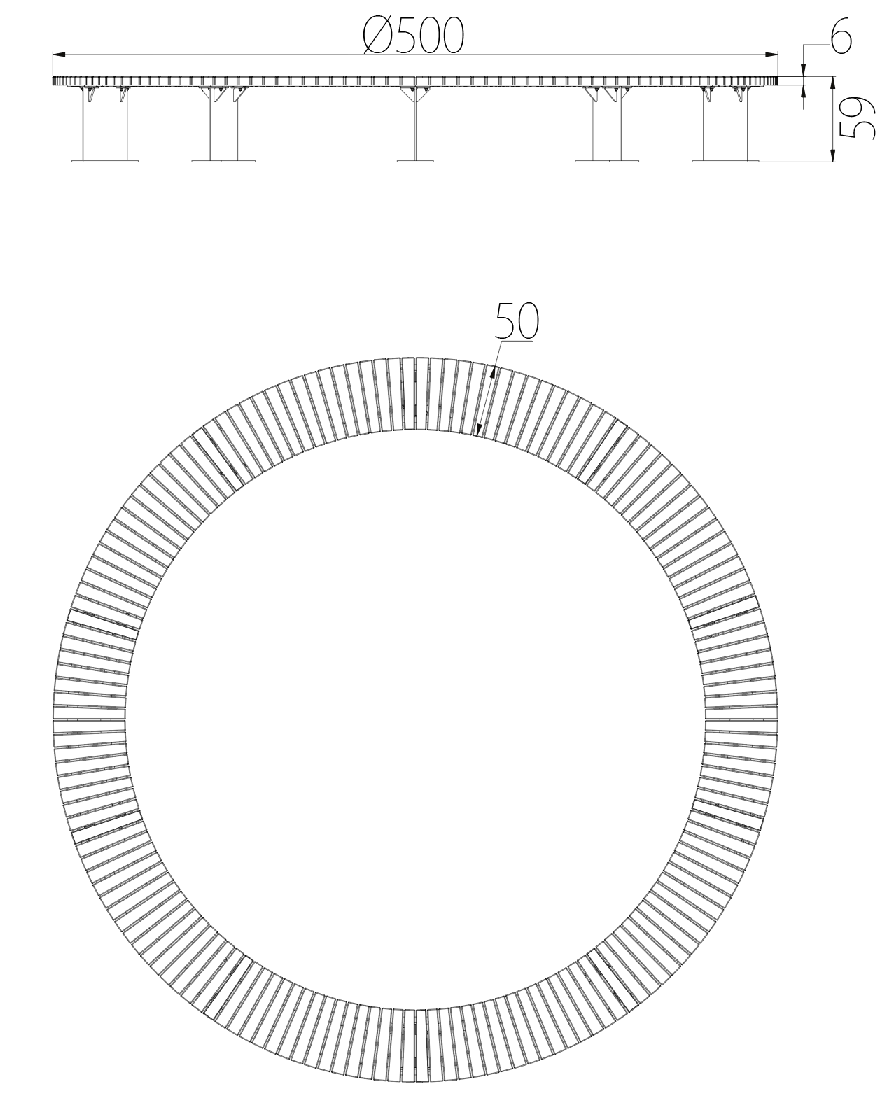 SEDORA Panchina circolare monumentale dal design contemporaneo (PKDS5000)