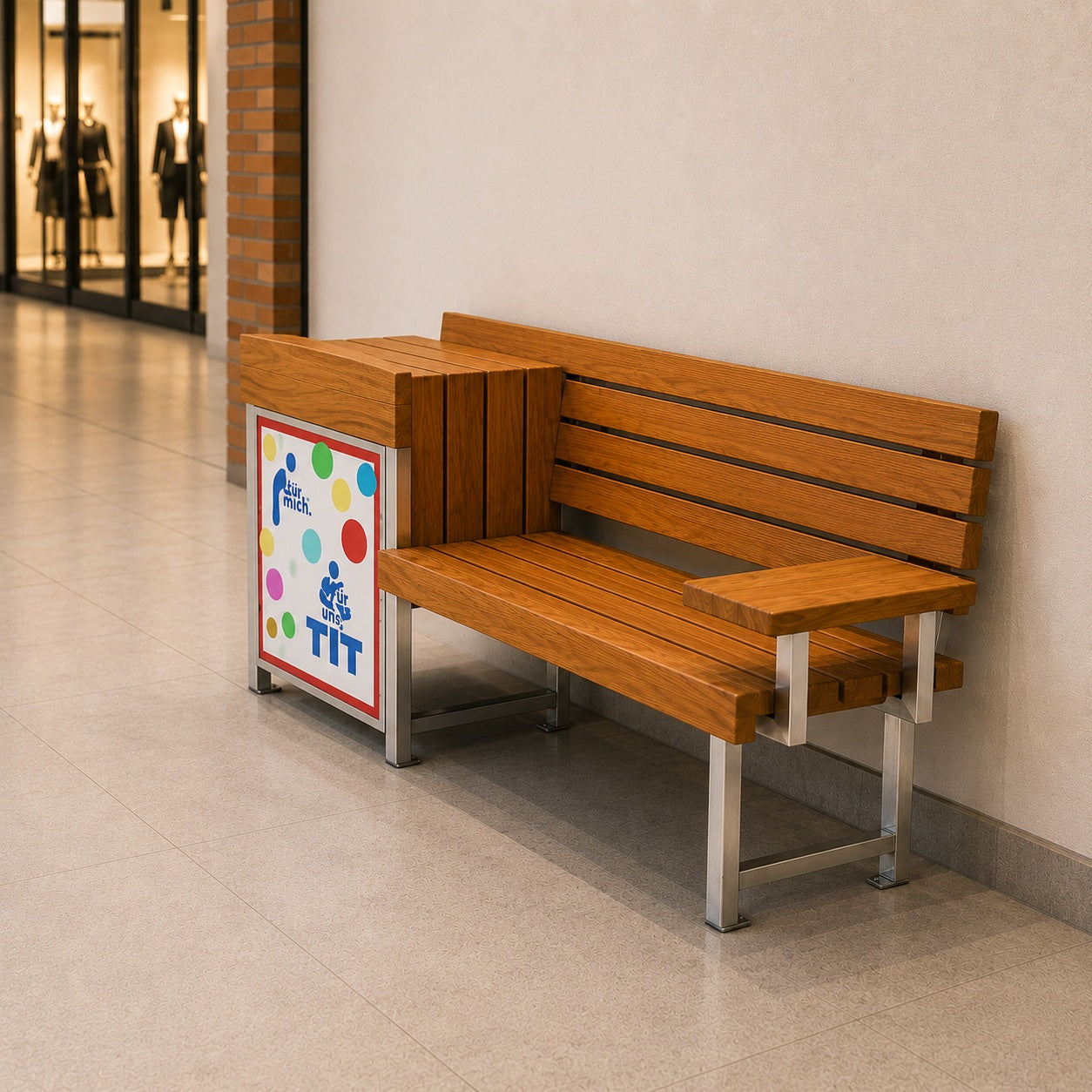 SEDORA Panchina con schienale e pannelli integrati dal design multifunzionale (PKZB001)
