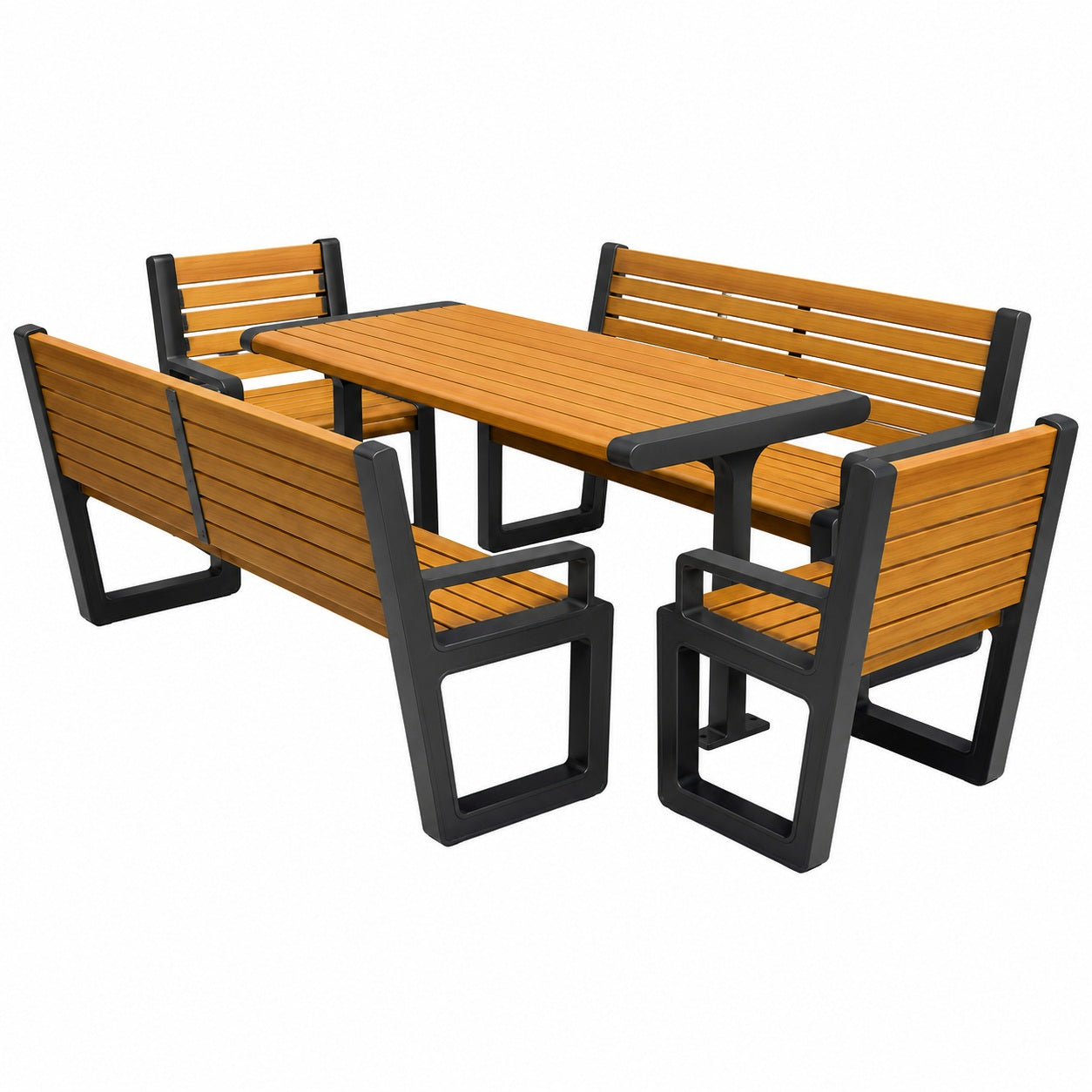 SEDORA Set tavolo con 2 panche e 2 sgabelli (PSDS016 + 2×PKDA039-1 + 2×PSDA039)