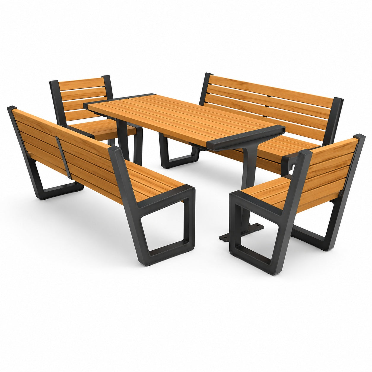 SEDORA Set tavolo con 2 panche e 2 sgabelli (PSDS016 + 2×PKDA040 + 2×PKDA040-ST)