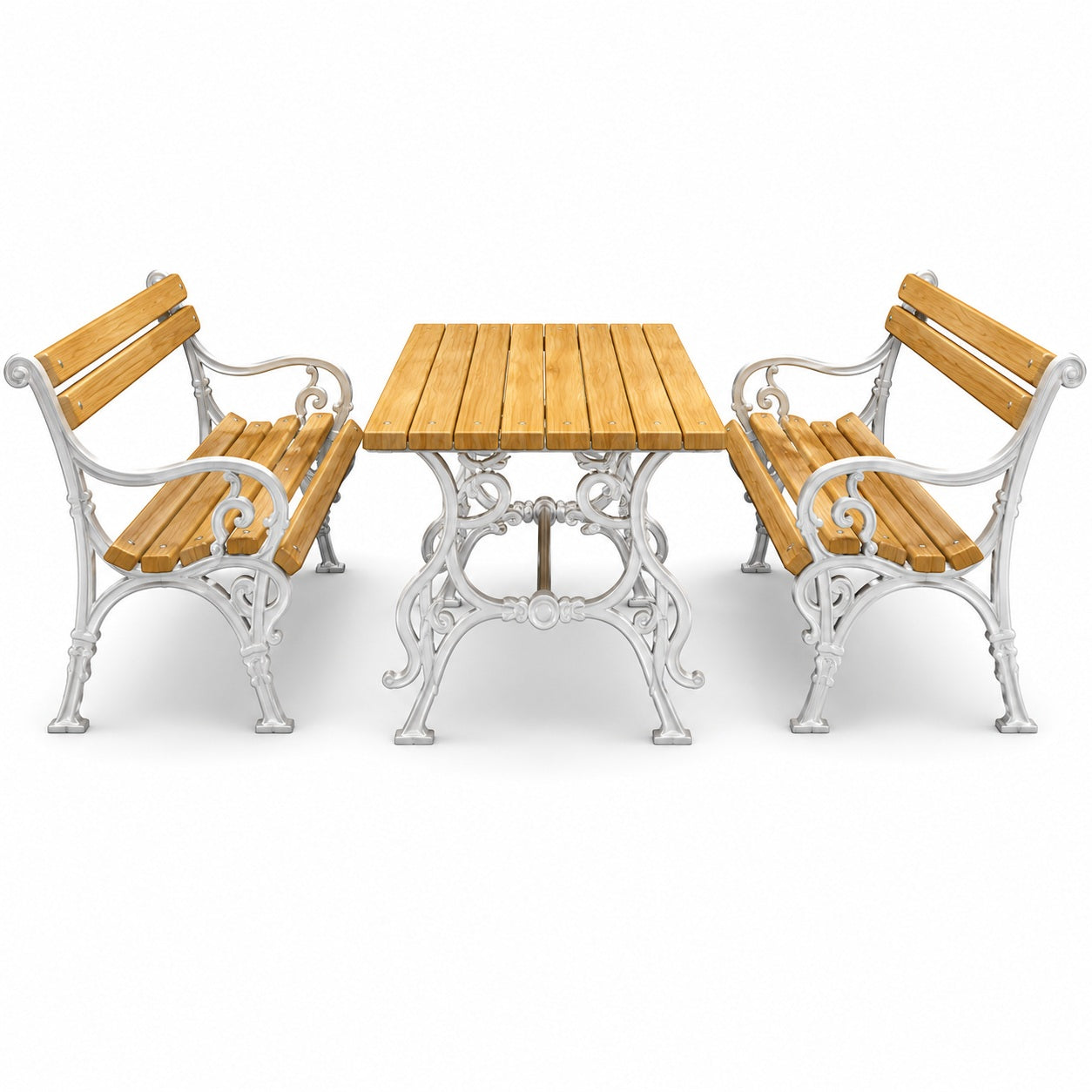 SEDORA Set tavolo con 2 panche con schienale (PSDS020 + 2×PKDA020)