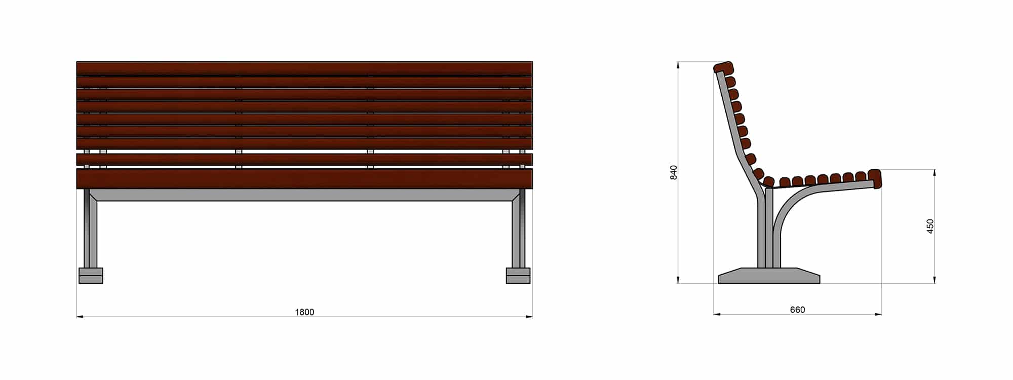 SEDORA Panchina con schienale dal design classico e intramontabile (PKDS005 Series)