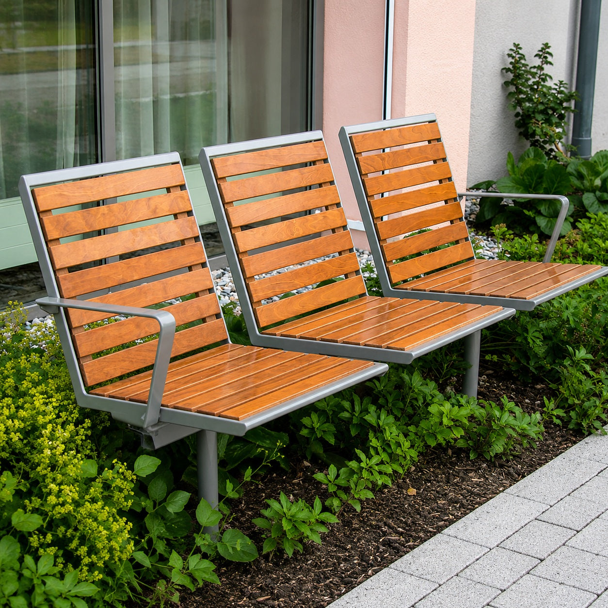 SEDORA Topsit Nova Pagholz – Panchina modulare con doghe in legno