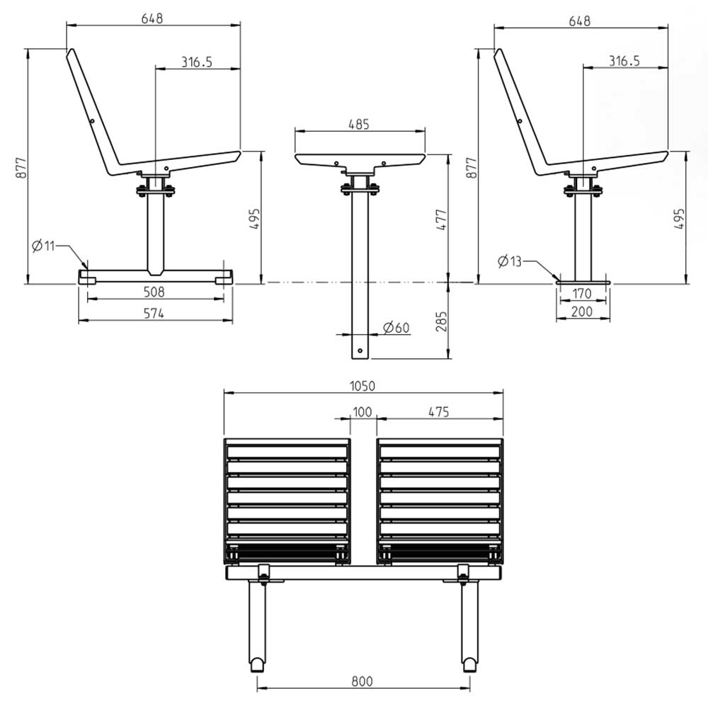 SEDORA Topsit Nova Pagholz – Panchina modulare con doghe in legno