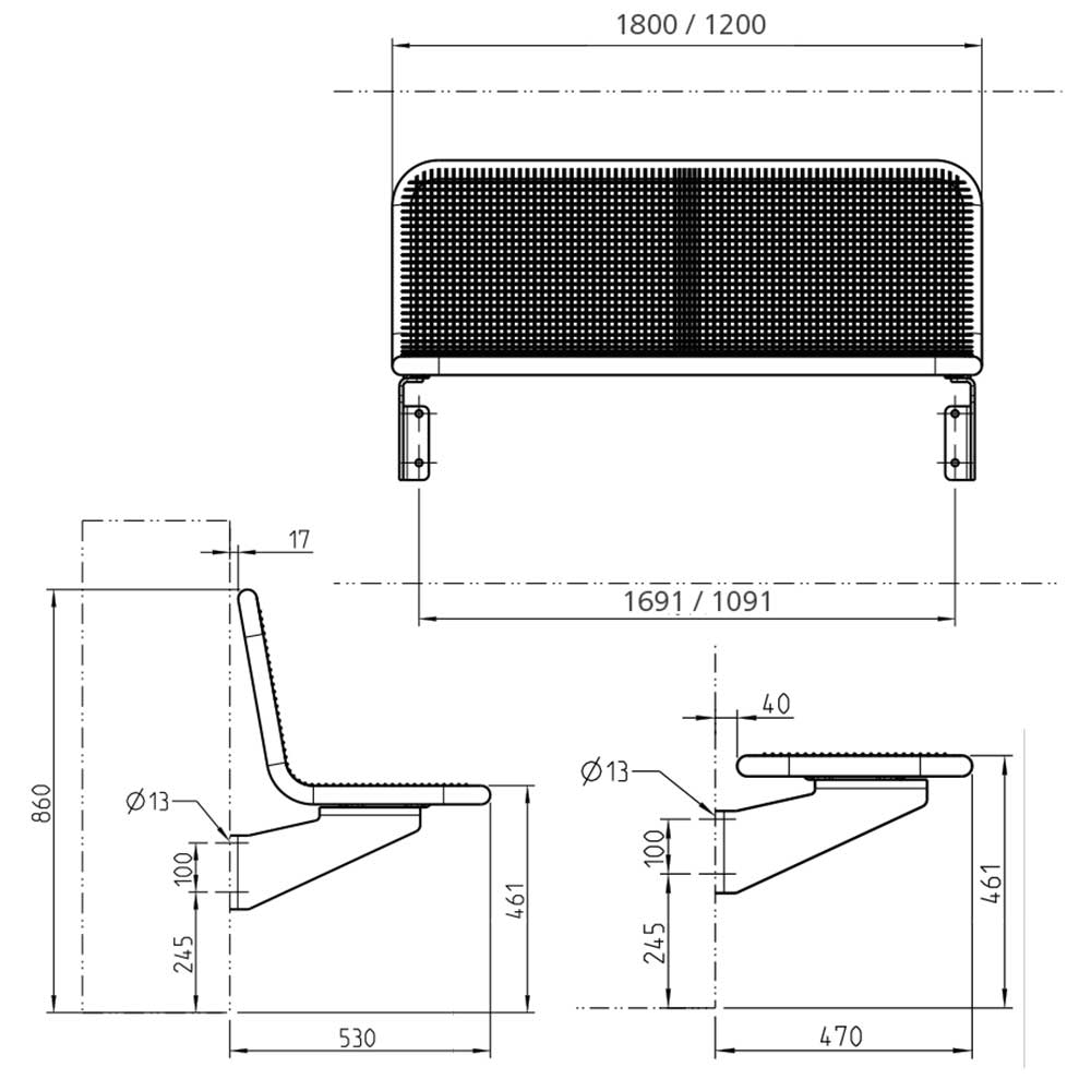 SEDORA Wall & Muro – Sistemi di fissaggio per panche e sedute