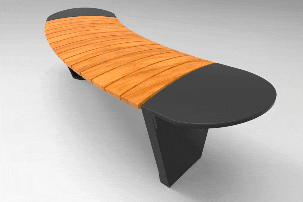 SEDORA Panchina Urbana di Design in Legno e Acciaio (PKDA015)