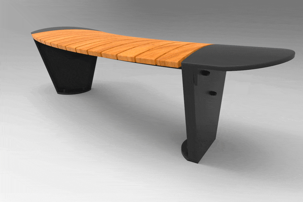 SEDORA Panchina Urbana di Design in Legno e Acciaio (PKDA015)