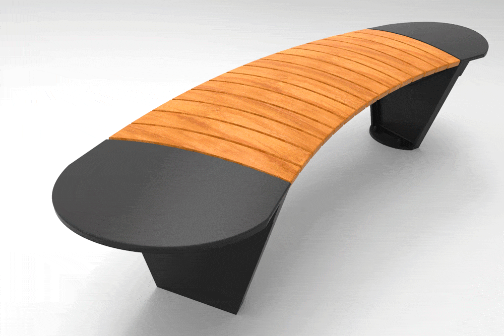 SEDORA Panchina Urbana di Design in Legno e Acciaio (PKDA015)
