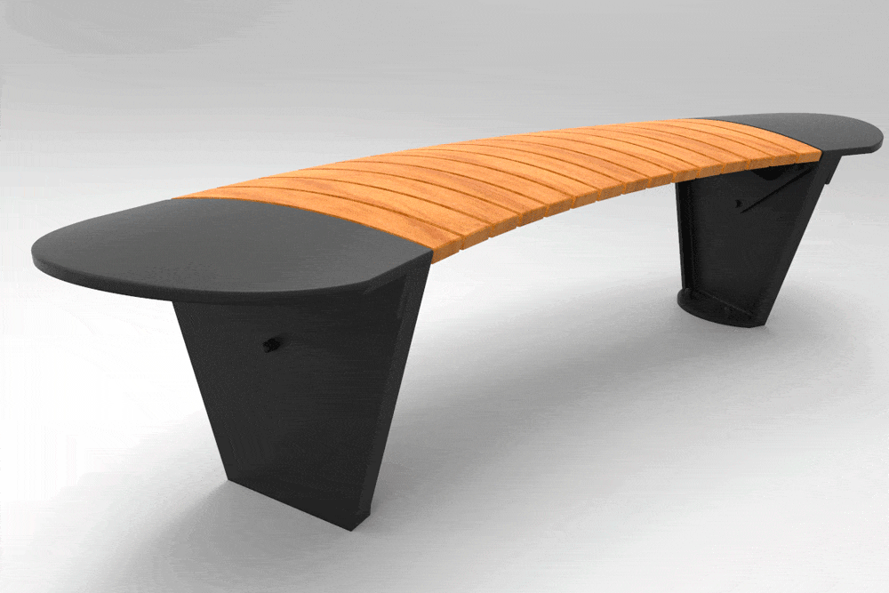SEDORA Panchina Urbana di Design in Legno e Acciaio (PKDA015)