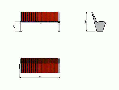 SEDORA Panchina con schienale dal design contemporaneo (PKDA016)