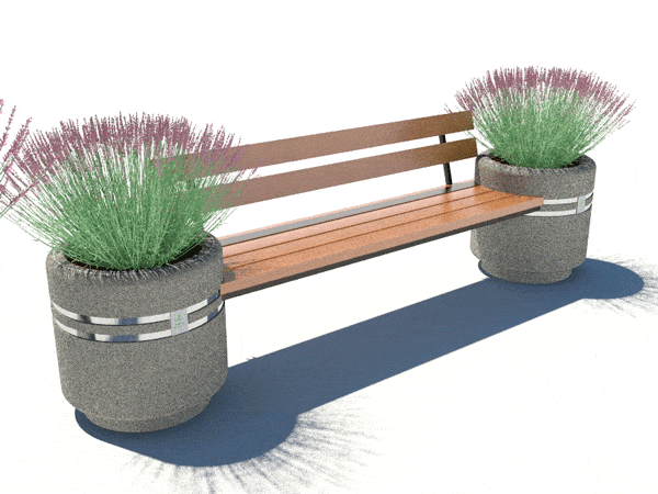 SEDORA Fioriera con panchina integrata dal design contemporaneo (GADB008)