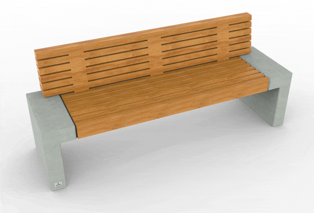 SEDORA Panchina con schienale dal design materico e raffinato (PKDB056)