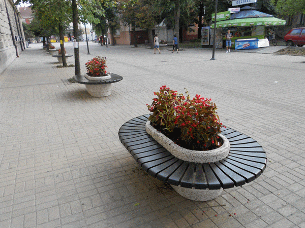 SEDORA Fioriera con panchina integrata dal design scultoreo (GADB010)
