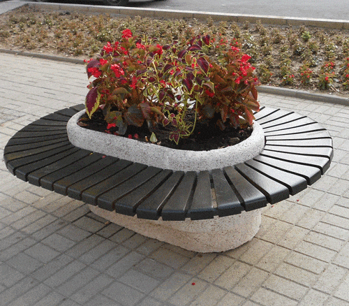 SEDORA Fioriera con panchina integrata dal design scultoreo (GADB010)