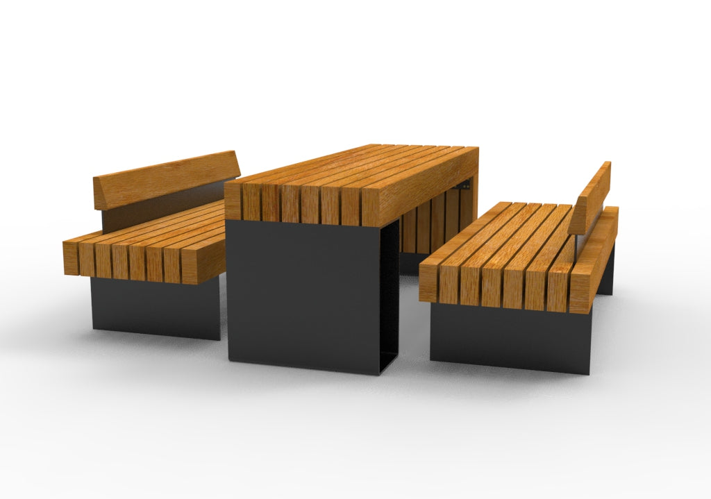 SEDORA Set tavolo con 2 panche con schienale (PSDS100 + 2×B116)