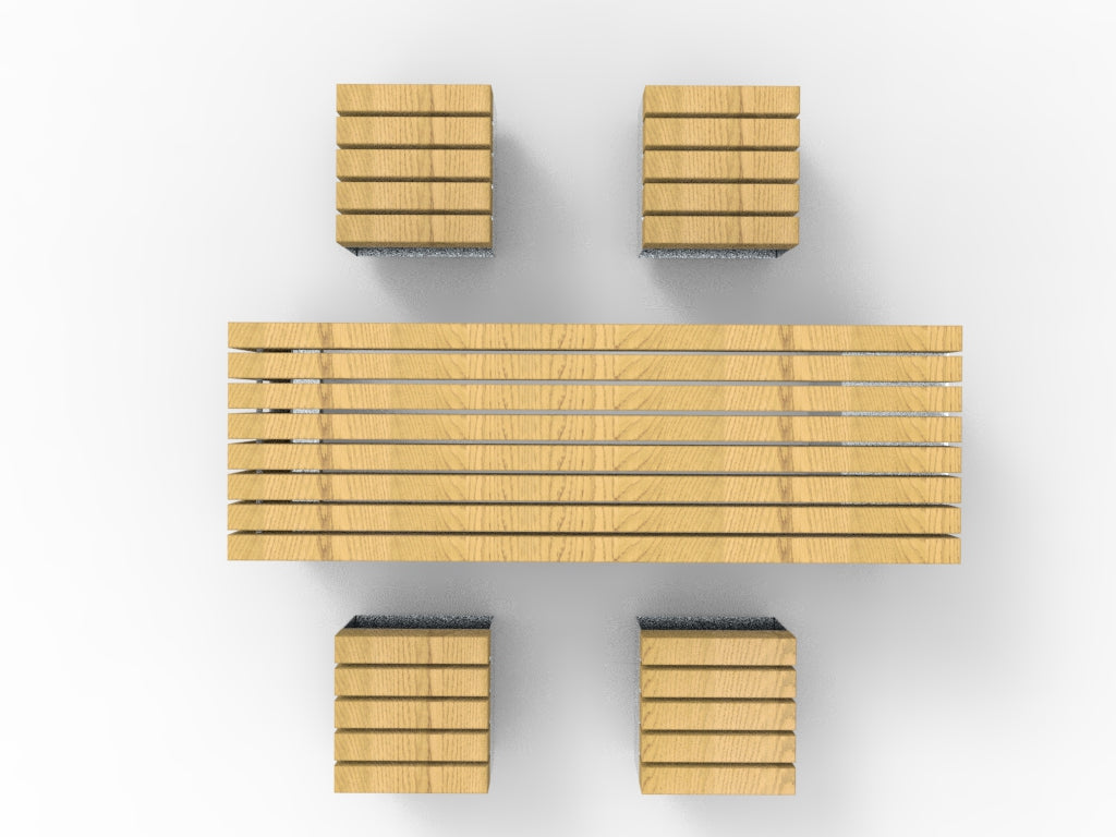 SEDORA Set tavolo con 4 sgabelli (PSDS100 + 4×PKDS100-1)