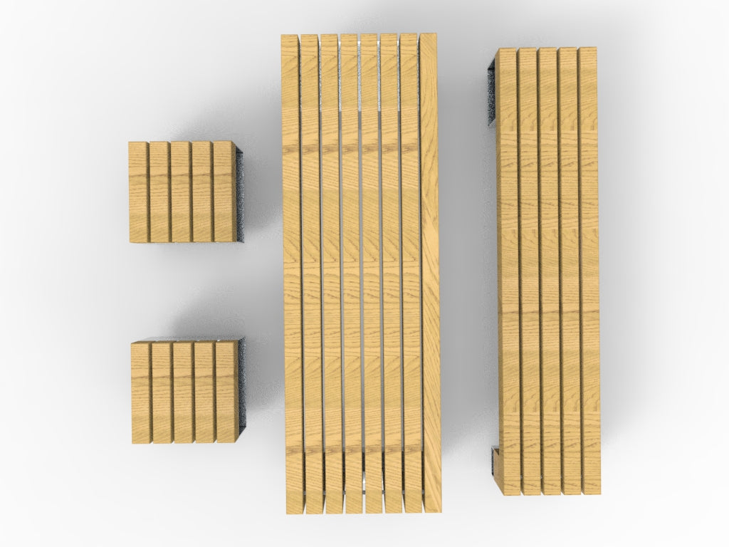 SEDORA Set tavolo con panchina e 2 sgabelli (PSDS100 + PKDS100 + 2×PKDS100-1)